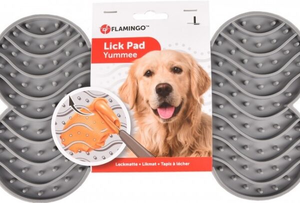 Flamingo Lick Pad Mata antystresowa L szara
