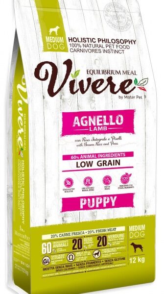 Vivere Dog Medium Puppy Lamb 12kg