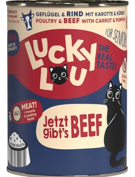 Lucky Lou Lifestage Senior Drób i wołowina puszka 400g