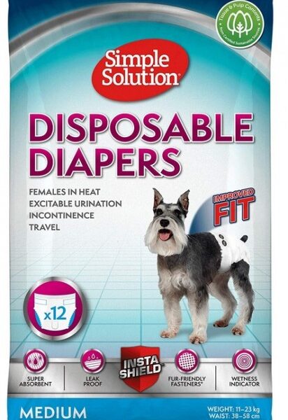 Simple Solution Pieluchy jednorazowe dla suczek M 12szt.