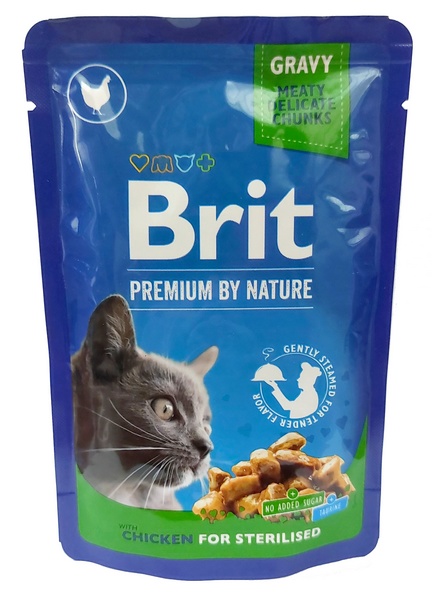 Brit Premium Cat Adult Kurczak Sterilised saszetka 100g