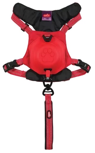 Zolux Szelki ze smyczą automatyczną Easyride S czerwone